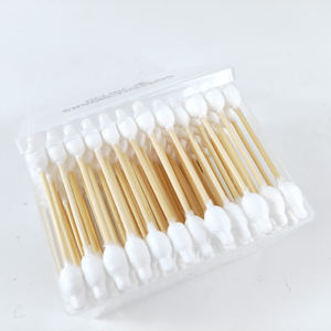 88 pièces de cotons-tiges écologiques en bambou à double tête en forme de <span class=keywords><strong>gourde</strong></span> avec couvercle en plastique séparé, doux, non irritants, propres et fiables pour un usage quotidien - Product Image 3