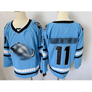 Maillot <span class=keywords><strong>de</strong></span> hockey sur glace personnalisé, style capitaine, logo brodé, numéro imprimé, taille XL, 100% polyester, pour les dirigeants d'équipe - Product Image 6