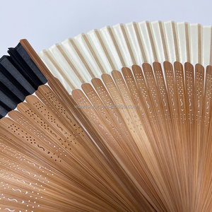مراوح صينية من القماش قابلة للطي عالية الجودة بمقبض من الخيزران ، مراوح يد قابلة للطي للتزيين لهدايا الزفاف - Product Image 3