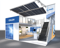 Stand d'exposition modulaire 20 '* 20' Stand d'exposition rétro-éclairé Extrusion d'aluminium Salon commercial Conception de stand à double pont