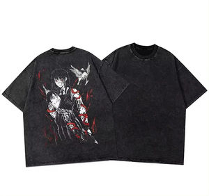 Nueva camiseta con patrón de gran tamaño súper resistente, camiseta Vintage de lavado ácido con LOGO personalizado de Color sólido - Product Image 4