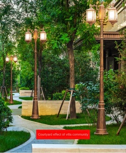 Lámpara de jardín de doble cabeza de lujo de alta calidad, Lámpara decorativa para exteriores, impermeable, patio, carril, jardín - Product Image 6