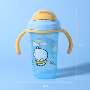 Taza de agua para niños, taza de agua <span class=keywords><strong>antigoteo</strong></span> con tapa y mango, taza de agua potable anticaída y anticaída con aislamiento térmico - Product Image 3