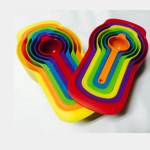Cucharas medidoras de calidad alimentaria para bricolaje en caja de colores; juego de 6 piezas con marcas graduadas; utensilios para hornear. - Product Image 1