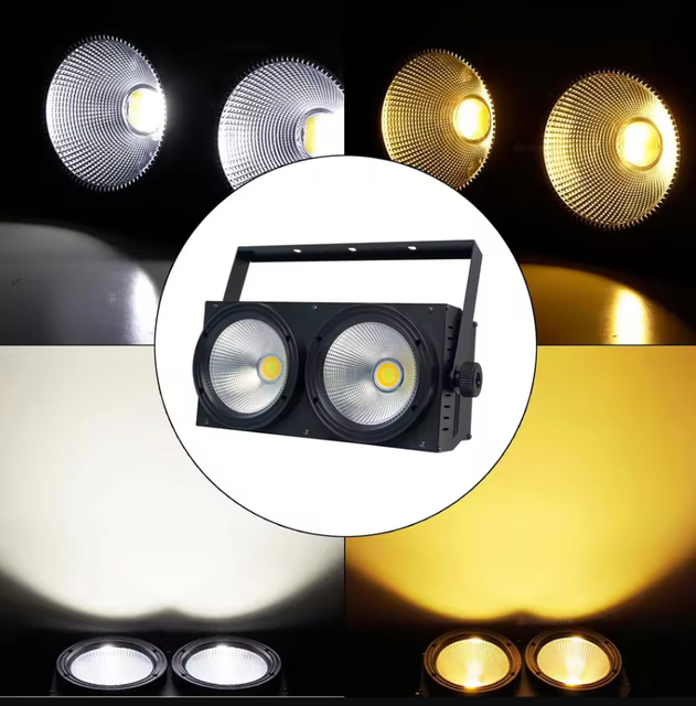 2 Eyes LED Cob Strobe Wash & Spotlights DMX & Sound Activated Church & Venue Stage Lighting for DJ & Audience Entertainment