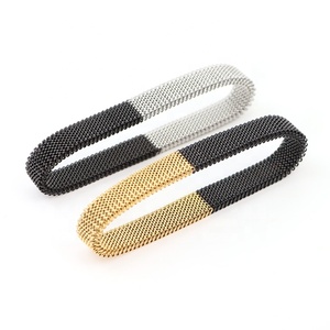 <span class=keywords><strong>Bracelet</strong></span> élastique en acier inoxydable pour hommes <span class=keywords><strong>Bracelet</strong></span> de printemps en <span class=keywords><strong>or</strong></span> marron bleu arc-en-ciel de couleurs mélangées personnalisé - Product Image 2