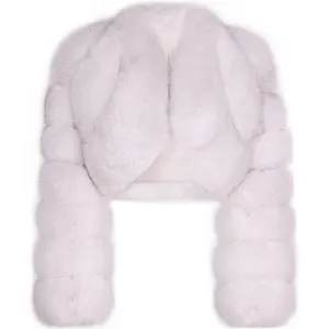 2023 Winter Fashion Long Sleeve Natural Fox Fur Jacket Women High Quality Fox Fur Crop Top Jacket Ladies Streetwear