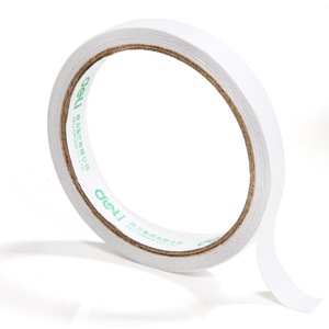 Cinta Adhesiva de Papel de Algodón de Doble Cara Deli, 12 mm x 10 yardas, 80 micras, Blanca, para Oficina y Estudiantes, 24 Rollos por Bolsa - Product Image 3