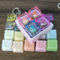 Multi-color Glossy Transparent Bear Shape 1u Blank Keycap PBT/PC Material for Stress Relief Switch Tester/Mechanical Keyboard