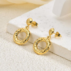 Pendientes de <span class=keywords><strong>Aro</strong></span> Colgantes de Titanio con Diseño de Corazón, Cruz y Ojos de Piedra Natural, Varios Estilos, Joyería de Moda Coreana para Mujer, Venta al por Mayor - Product Image 5