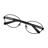 Gafas Ópticas con Bloqueo de Luz Azul para Mujer, Montura Metálica de Estilo Moderno, Diseño Artístico Retro Punk, Montura Completa, Lentes Transparentes