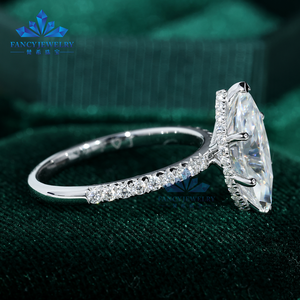 Custom Luxury Jewelry 10K 14K 18K White Gold HPHT CVD Lab Grown <strong>Diamond</strong> 1-3carat Marquise Cut <strong>Diamond</strong> Ring With IGI GIA - Product Image 2