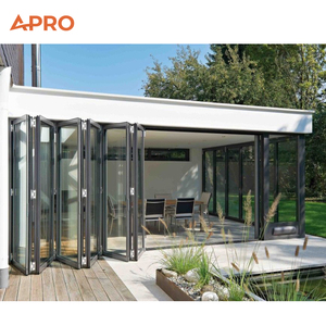 वाणिज्यिक स्लाइडिंग बाइफोल्ड दरवाजे के लिए सुचारू संचालन के साथ टिकाऊ एल्यूमीनियम फोल्डिंग दरवाजा - Product Image 1