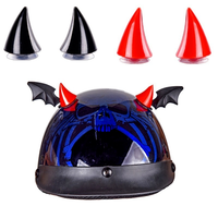 1 pièce Cornes de Diable Multicolores pour Moto, Vélo Électrique, Voiture – Autocollants de Décoration pour Casque, Pièces Longues et Courtes, Accessoires de Décoration de Casque