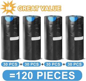 Bolsas de basura CFC de 4 galones con cordón, bolsas de basura pequeñas negras, revestimientos de cubos de basura sin perfume - Product Image 5