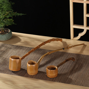 Bamboo Water Ladle Long Handled Wooden Spoon For Tea Serving Rustic Chinese Style Bar Tool - Product Image 2