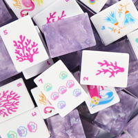 Jeu de Mahjong Américain en Acrylique Thème Hawaï Tropical, 160 Tuiles Personnalisées Imprimées pour Soirées et Nuits de Jeu à Domicile