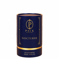 Emballage cosmétique de luxe en tube de papier cylindrique noir élégant avec insert en mousse pour huile essentielle, biodégradable, taille personnalisée