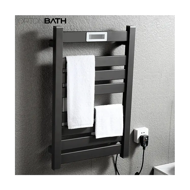 ORTON BATH Handtuch wärmer mit eingebautem Timer für Bad Fest verdrahtete beheizte Trocken gestell Gerade Stangen Spiegel politur