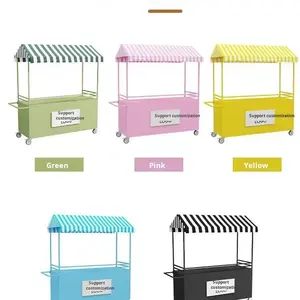 Chariot de fleurs en fer forgé à la mode camion de nourriture extérieur mobile pour les marchés de nuit centres commerciaux et étals de rue pour les usines de collations - Product Image 3