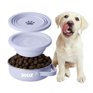 2025 Black Friday 2 en 1 Tazón para perros de acero inoxidable de 30 oz con tapa de silicona Forma redondeada para comida y gatos - Product Image 6