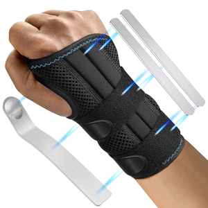 <span class=keywords><strong>Attelle</strong></span> de poignet réglable à 3 tiges en polyester et nylon respirant, <span class=keywords><strong>attelle</strong></span> pour syndrome du canal carpien avec fermeture auto-agrippante pour tendinite, arthrite, main - Product Image 1