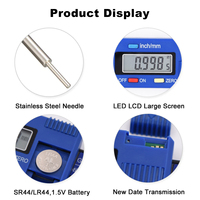 Jauge de profondeur de bande de roulement de pneu, jauge de profondeur de bande de roulement de pneu numérique affichage LCD professionnel pour toutes les voitures 0-1 "/25.4mm