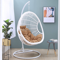 Chaise œuf suspendue en rotin moderne avec support, balançoires, panier à bascule, chaise-hamac, balcon, cour, jardin, mobilier d'extérieur
