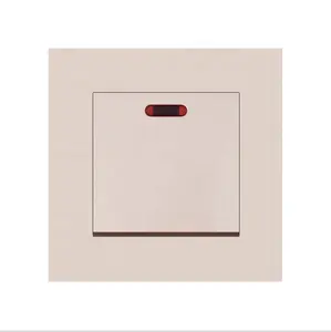 Toughened Crystal Glass Switch Panel,Ac 110v~250v Square 45a Power Controller,1 Gang 2 Way Push Button Wall Lamp Switch