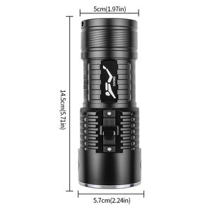 Linterna DE BUCEO sumergible IP68 cordón impermeable recargable 100M bajo el agua día lluvioso pez antorcha buceo Flash Luz - Product Image 6