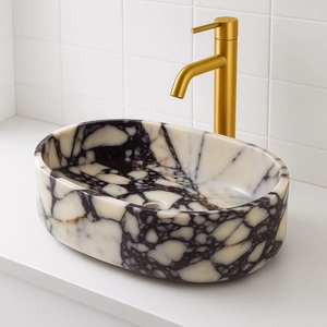 Lavabo de Mármol Vintage Calcutta Viola para Decoración de Interiores de Baños - Product Image 2