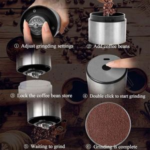 Rechargeable Mini Coffee <b>Grinder</b> With Multi Grind Setting, Coffee Bean <b>Grinder</b> Spice <b>Grinder</b> for <b>Herbs</b>, Nuts, Spice Mill - Product Image 6