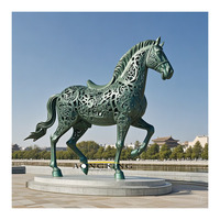 Art antique Sculpture significative Design Sculpture de cheval Tang en Bronze grandeur nature pour cadeau