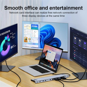 Hub USB Tipo C 12 en 1 con 2 Puertos HDTV, Adaptador Multipuerto, Estación de Acoplamiento, USB 3.0, 4K HDTV, RJ45, SD/TF, VGA, PD para Laptop, MacBook, <span class=keywords><strong>iPad</strong></span> - Product Image 5