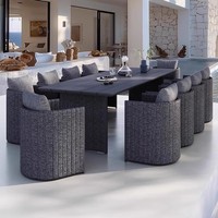 Ensemble de table et de chaises de balcon en rotin tissé moderne de haute qualité, meubles d'extérieur imperméables et écologiques