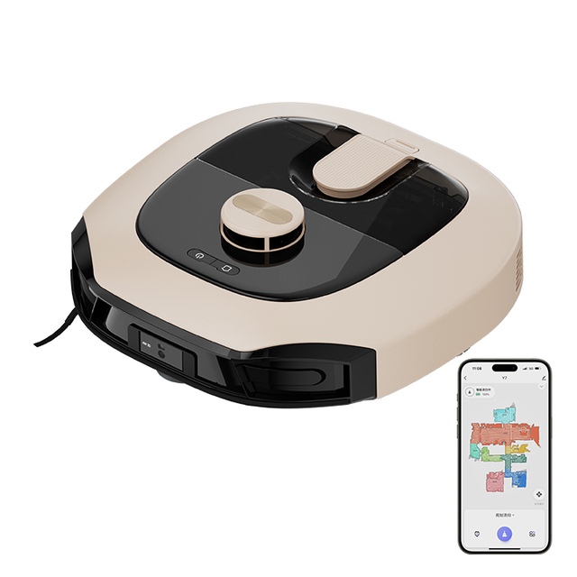 Line Laser Smart Robot Vacuum Cleaner with Cyclonic Separation Technology and De-tangling Fluffy Brush