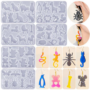 YS bijoux à bricoler soi-même résine série animale boucles d'oreilles Silicone plâtre moule chat violent ours chiot insecte pendentif étiquette moule faisant des outils - Product Image 1