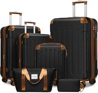 OEM 3 pièces extensible PC ABS Spinner ensemble de bagages vin rouge chariot TSA fermeture à glissière ouverture pour les voyages de voyage classiques à la mode
