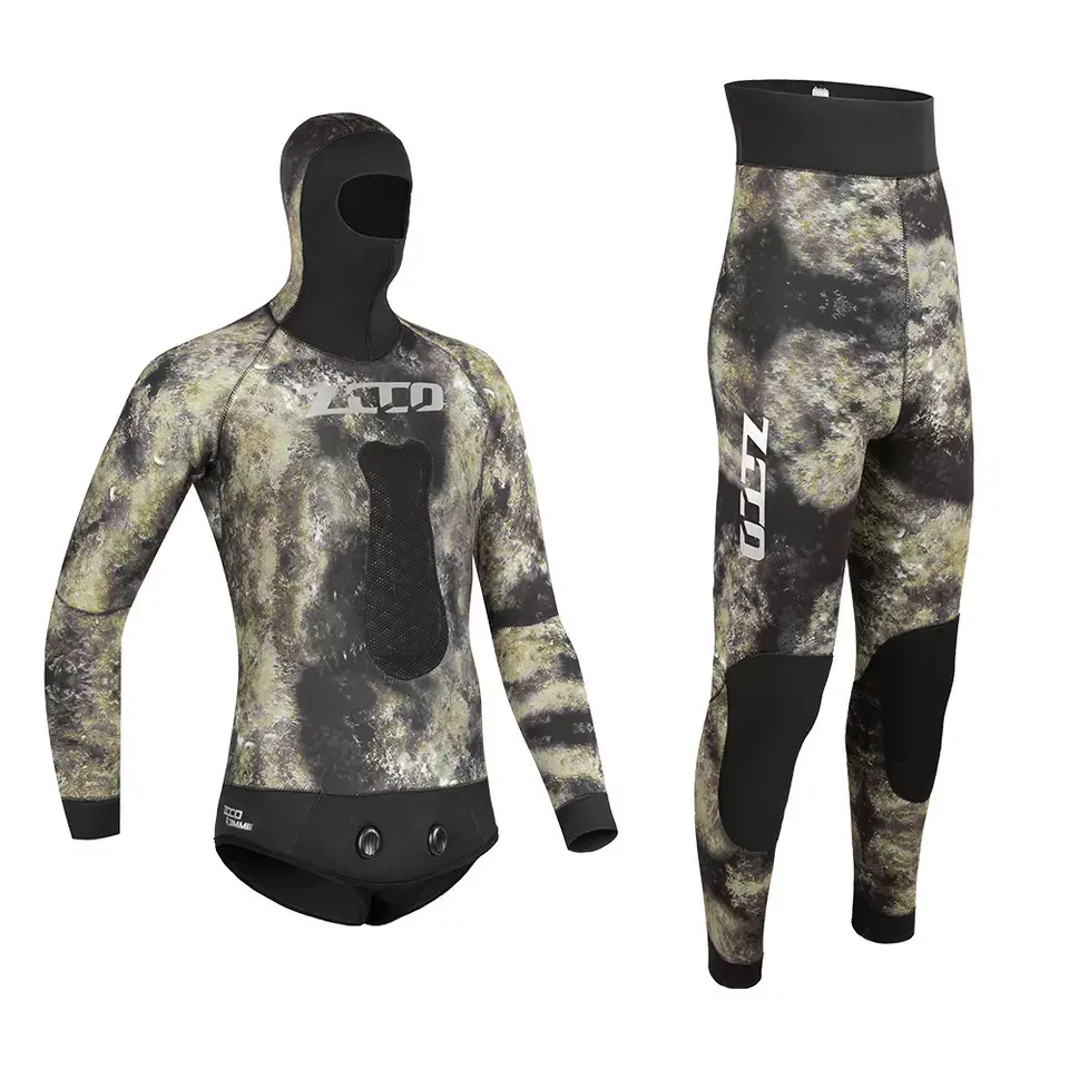 Custom Two Piece Diving Suit 3.5Mm Full Body Men's And Women's 3Mn Wetsuits Zipperless Spearfish Wetsuit