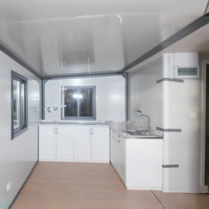 Maison modulaire extensible personnalisée de 20 <span class=keywords><strong>pieds</strong></span>, villa préfabriquée en conteneur extensible avec équipement sanitaire complet, climatisation et cuisine - Product Image 3