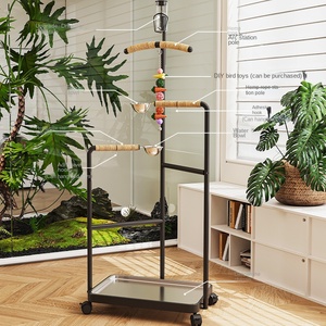 <span class=keywords><strong>Soporte</strong></span> para pájaros y loros de acero inoxidable de hierro mediano y grande, moderno y respetuoso con el medio ambiente, <span class=keywords><strong>soporte</strong></span> de suelo móvil, bandeja lavable para agua potable - Product Image 4