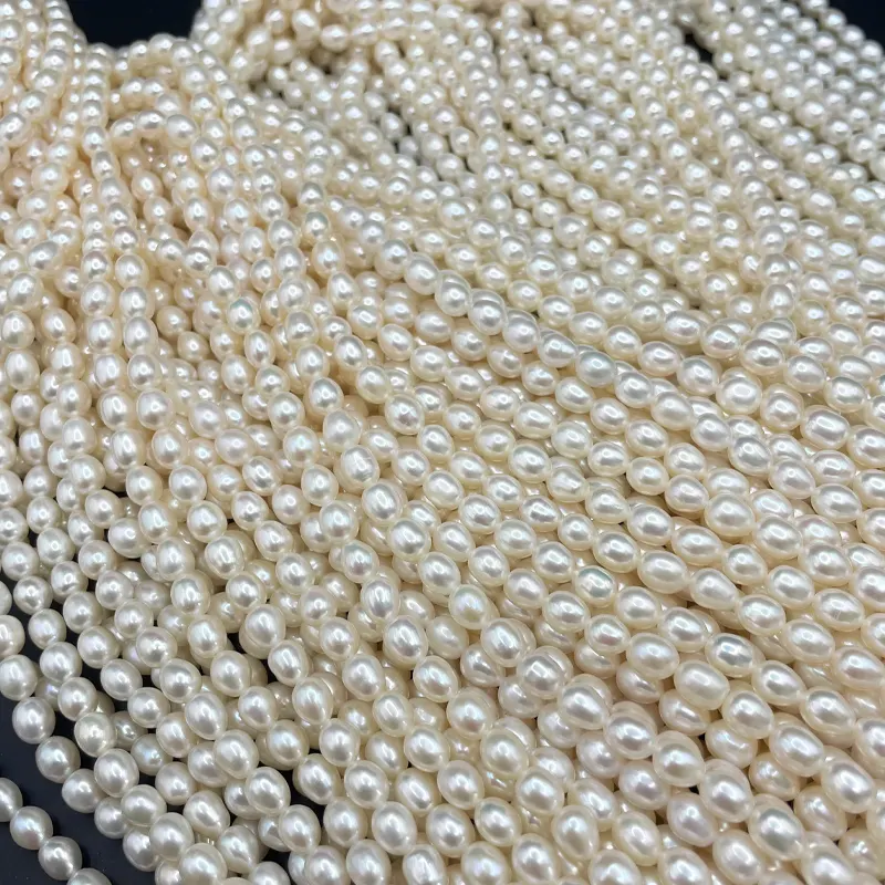 Perles d'eau douce naturelles blanches, bricolage de haute qualité, 3-10mm en forme de riz, perles d'eau douce, pour la fabrication de bijoux