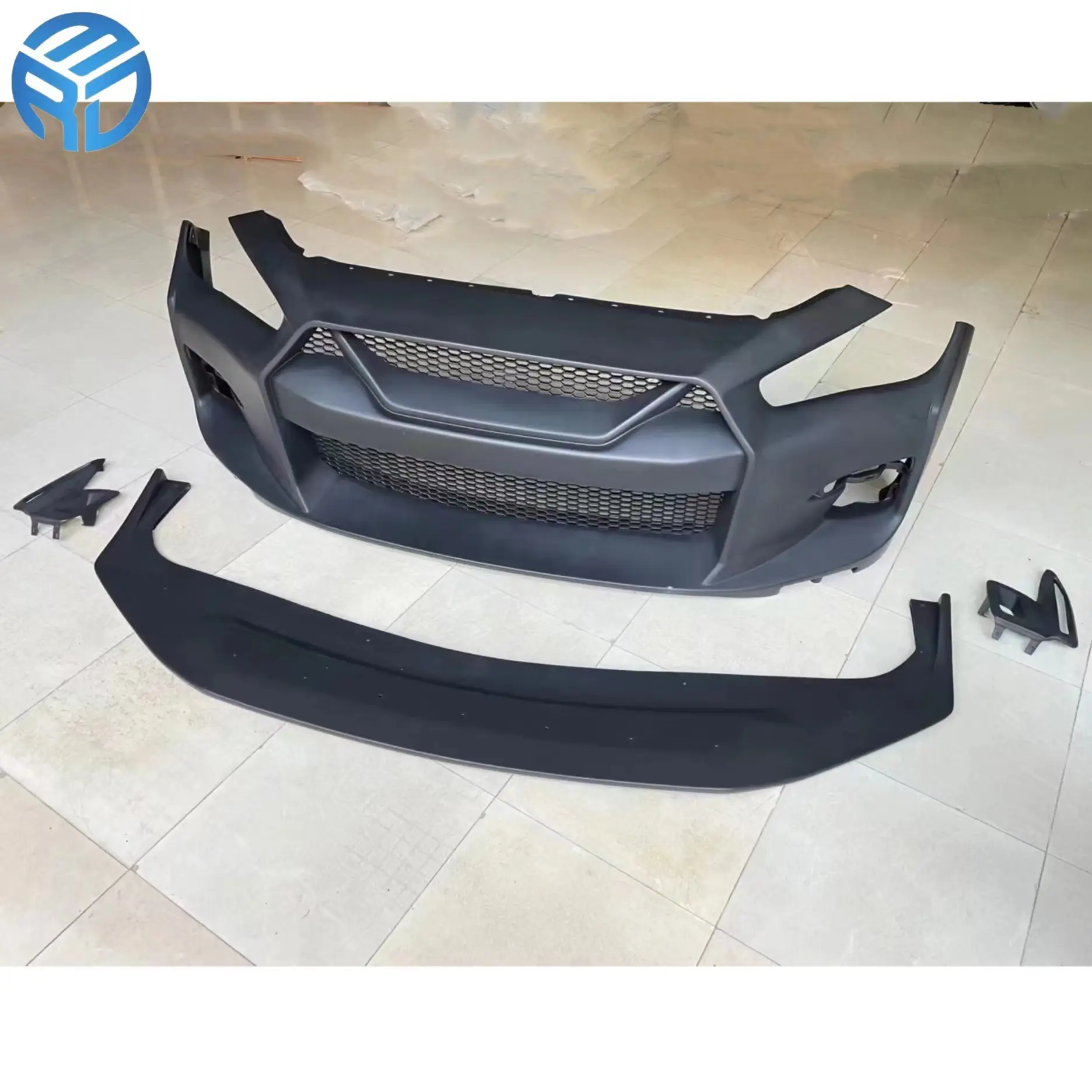 MRD for Infiniti Q50 2014+ Real carbon fiber front bumper set LB Style front diffuser and fog light cover FRP honeycomb