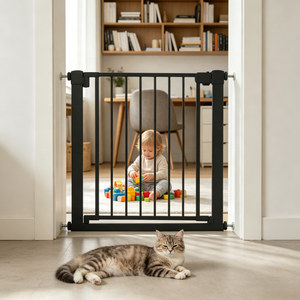 Meilleure barrière de sécurité rétractable et extensible sans perçage pour animaux de compagnie, enfants, bébés et tout-petits, pour escaliers et portes - Product Image 1