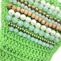 Femmes Vert Micro Bikini De Bain Femme Mini Maillots De Bain Crochet Maillot De Bain Pierre Naturelle Perles Jade Tankinis Imitation Tricot