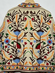 Veste florale brodée à la main pour femme, manches longues, col rabattu, style printemps, en coton tissé, chic prairie, vente en gros - Product Image 3