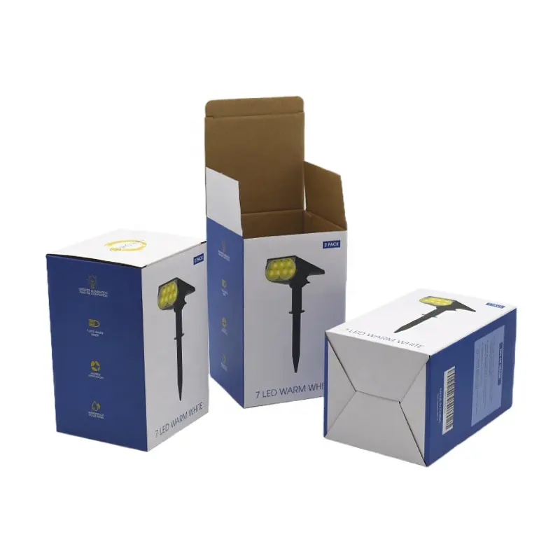Precio de fábrica barato logotipo personalizado impreso Led electrónica hogar Gadgets caja de papel corrugado caja de embalaje fácil de doblar Mailer