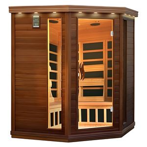 Современная электрическая сауна SS-450M с 10 нагревательными элементами, низким уровнем ЭМП, из массива древесины хемлока и красного кедра, для использования в спортзале, гостиной, спальне, 220В, цифровая - Product Image 3