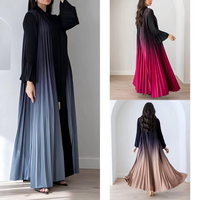 Abaya plissée Miyake imprimée de luxe, nouvelle collection 2026, robe longue arabe du Moyen-Orient, grande taille, tenue modeste musulmane pour femmes de grande taille, Aïd