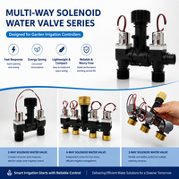 Vanne solénoïde d'irrigation à 4 voies à diaphragme 3/4 pouce BSP pour jardin, 3VDC, à impulsion bistable, en laiton